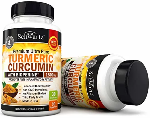 Turmeric Curcumin with Bioperine Black Pepper and Ginger- 120 Vegetarian Capsules for Advanced Absorption