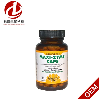 Country Life Maxi-Zyme Caps, сертифицированный GMP, 60 вегетарианских капсул.